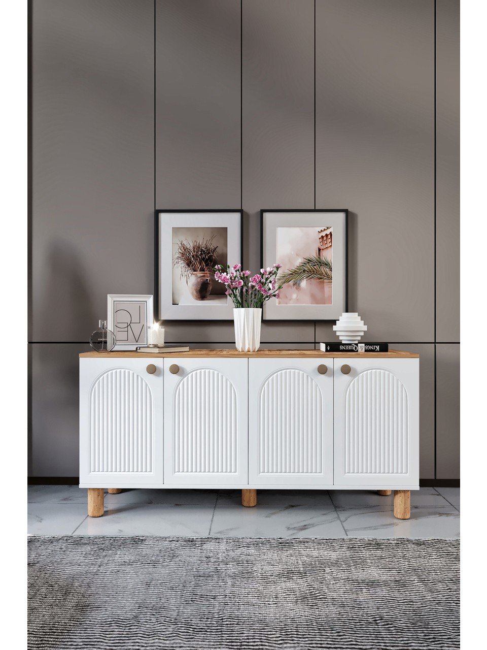 Venüs Bohem Ceviz-Beyaz Konsol