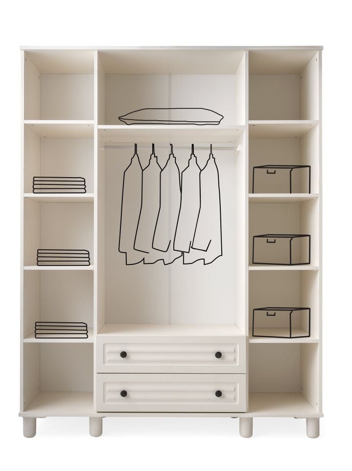 Luna Aytaşı 4 Kapılı Dolap