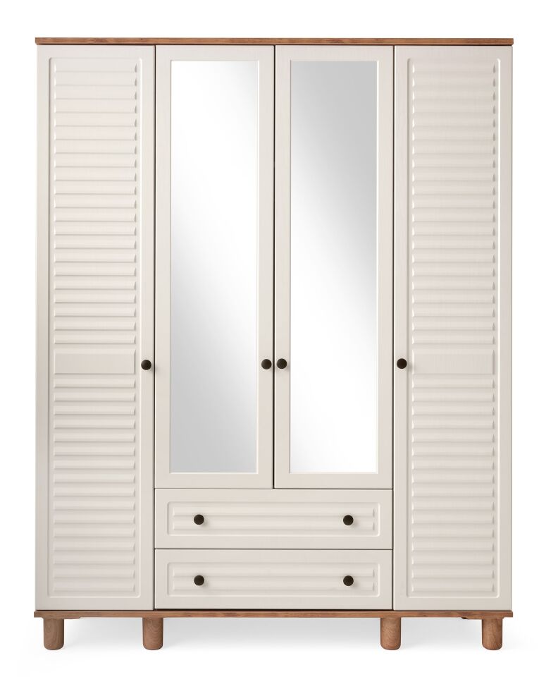 Luna Ceviz-Aytaşı 4 Kapılı Dolap