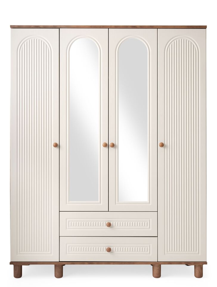 Masal Ceviz-Aytaşı 4 Kapılı Dolap